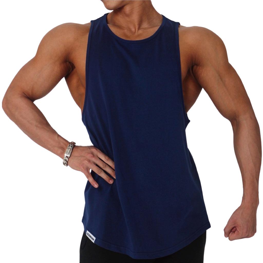 Beleumaneopaeleol [2 шт.] Berman Apparel Однотонный Мускулистый Топ без Рукавов 7 Цветов (Тип Б)