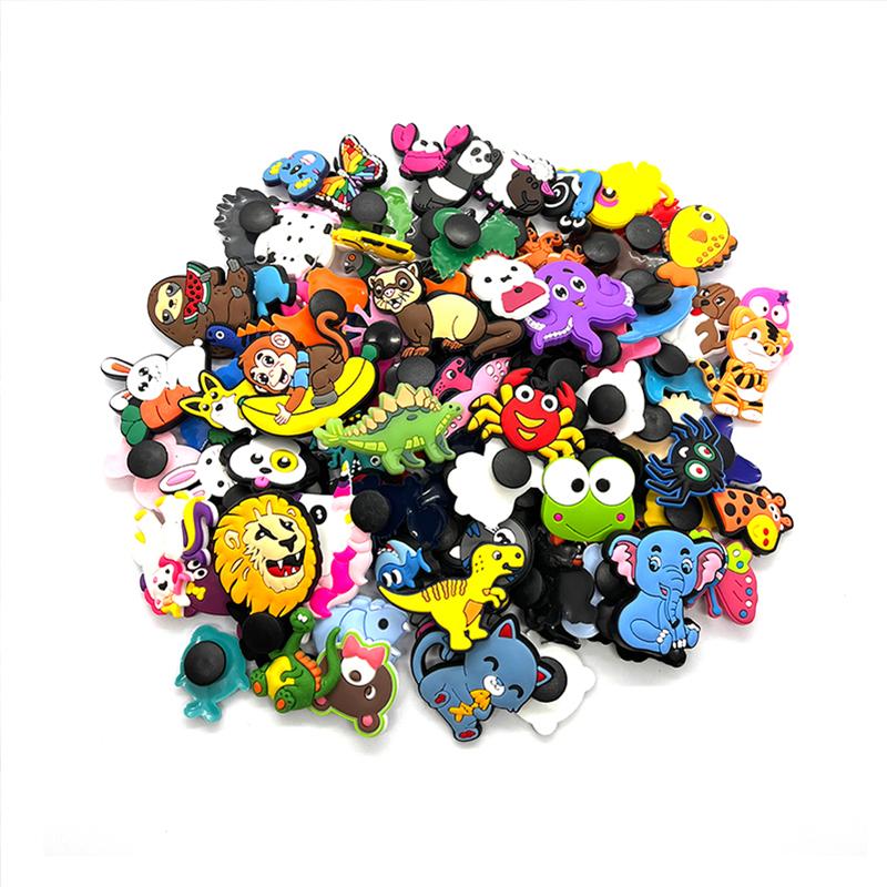 100 шт., различные животные серии, подвески для обуви из ПВХ, украшения для обуви, сабо, аксессуары