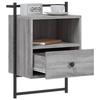 Table de chevet murale - Maison Exclusive - Sonoma gris - 40x30x61 cm - 1 tiroir
