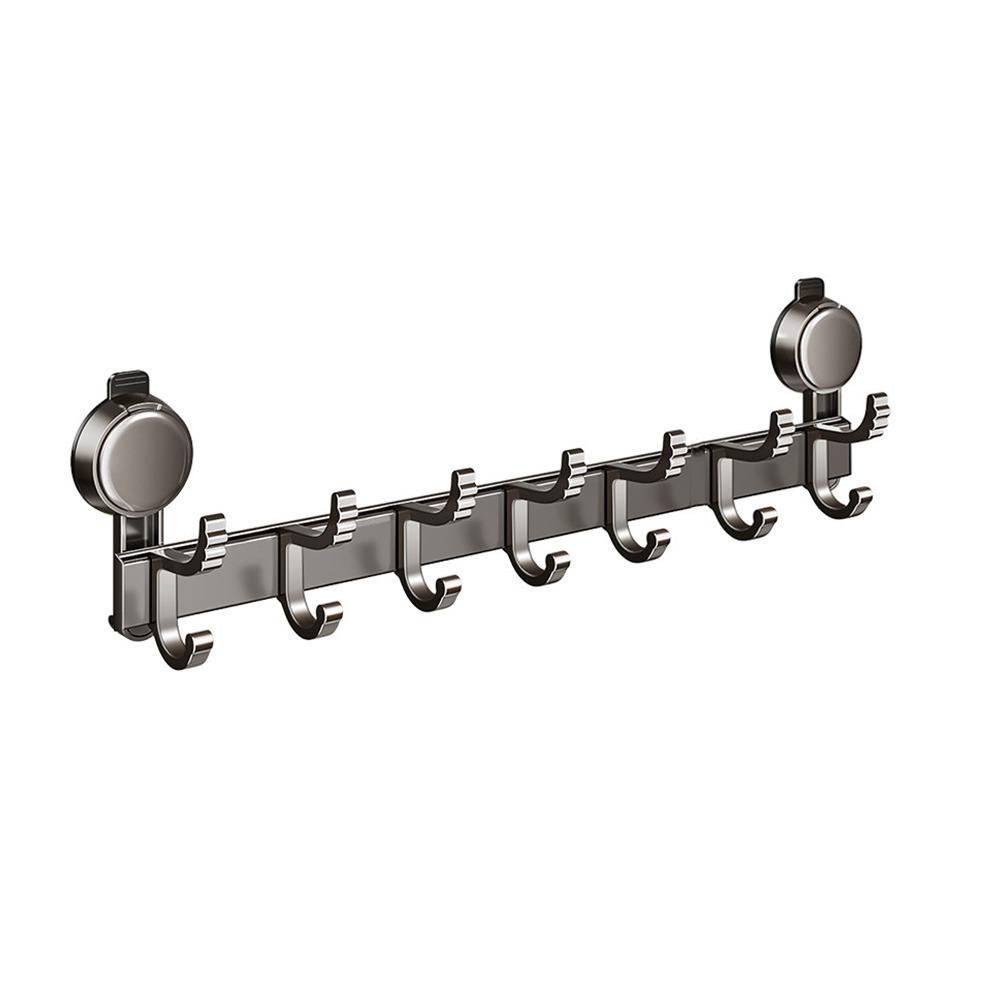 Suction Cup Wall Mount Coat Rack Removable Hanging Key Holder Bathroom Towel Hanger  Entryway