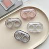 Women Clear Beauty Pupil Storage Box Travel Eye Care Container Contact Lens Cases Pink Transparent Colored Contact Lens Case
