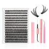 14-Row False Eyelash Set with Dense Glue & Tweezers: Includes 30D, 40D, 50D, 60D, 80D, 100D Options