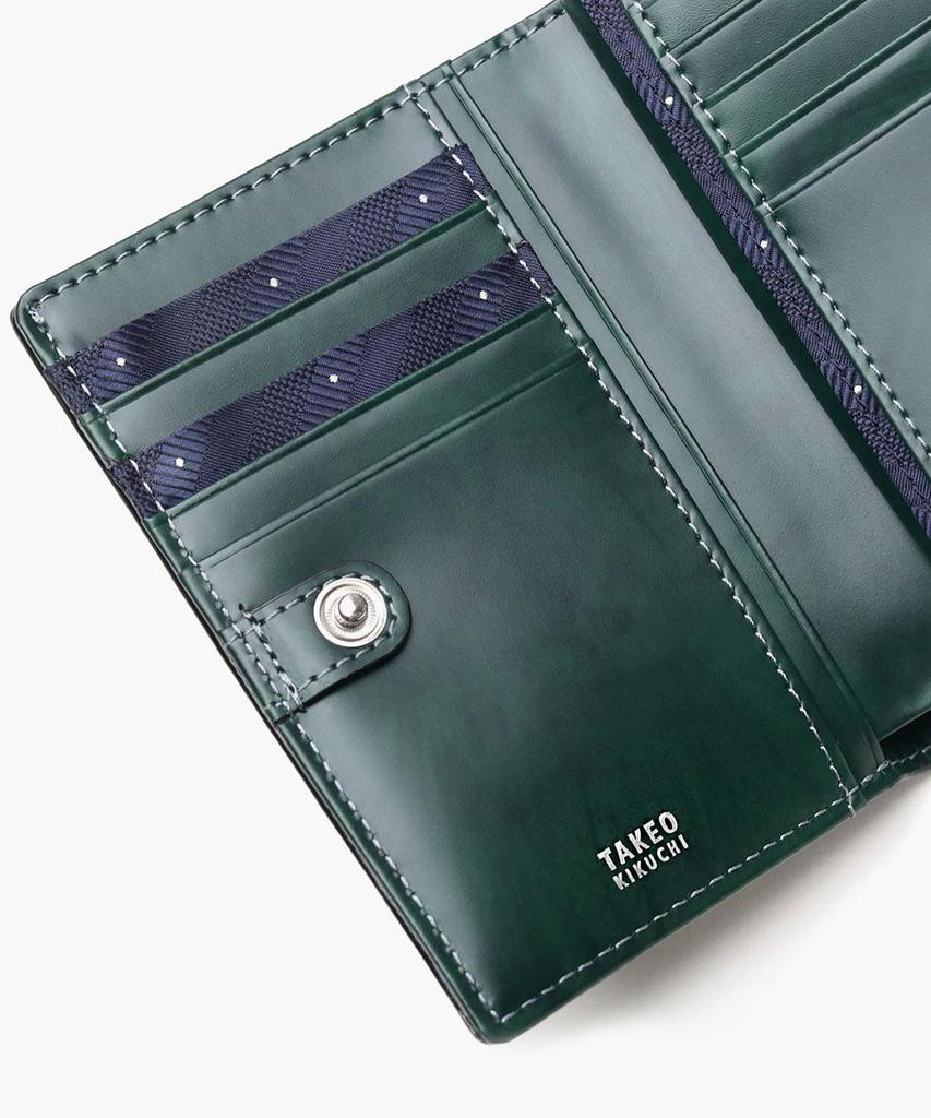 Полудлинный кошелек Takeo Kikuchi Max, Кожа коровы, Нет. 728618, Зеленый