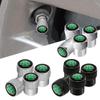 Green Four-leaf Clover Emblem Metal Car Wheel Tire Valve Stem Caps Tyre Air Cover For Giulia GT Mito 156 159 Sportiva