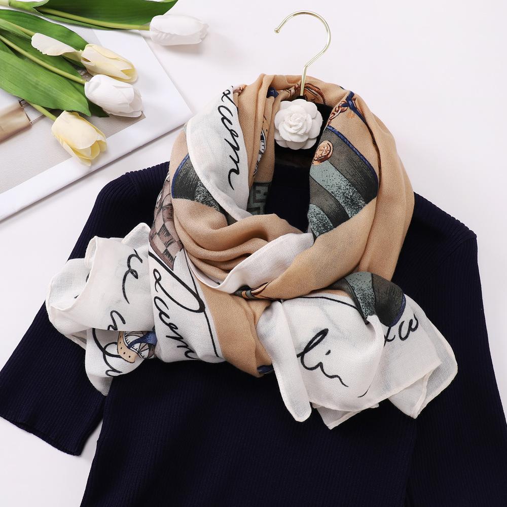 Section Scarf Shawl Air-conditioning Female Cotton Linen Bag Bag Long Scarf Hitching Fashion Yangqi Silk Scarf