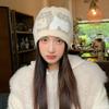 Warm Jacquard Pattern Beanies Fair Isle Style Printing Knit Cap Jacquard Cat Knitted Hat  Girls
