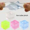 2Pcs Ice Cube Squeeze Toys Soft TPR Quick Recovery Transparent Square Cube Creative Relieve Boredom