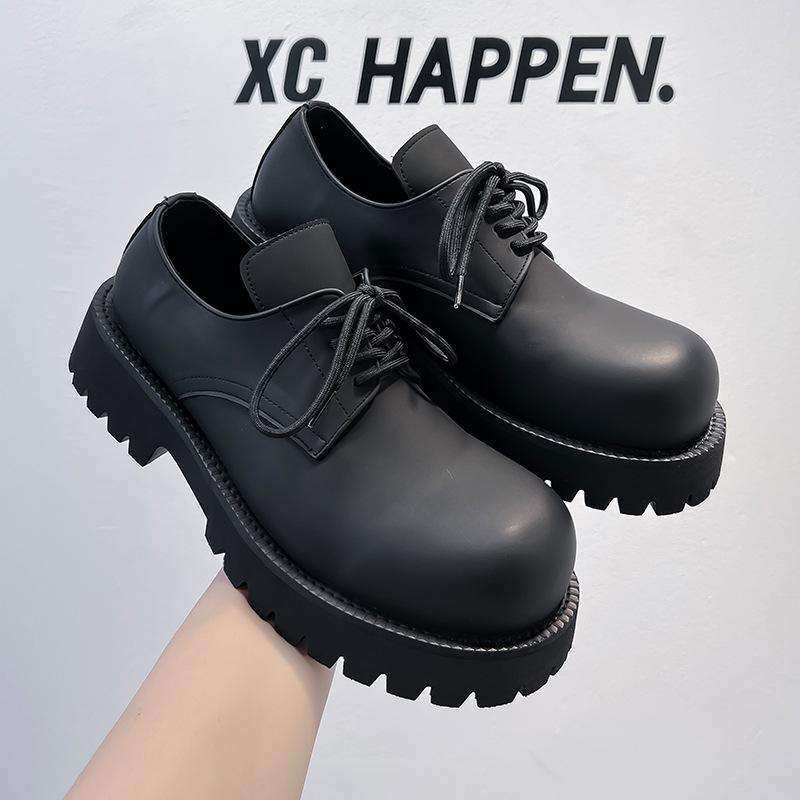 Туфли дерби мужские туфли матовые туфли с большой головкой повседневные кожаные туфли на платформе повседневные кожаные туфли универсальные уличные модные туфли 8833-A