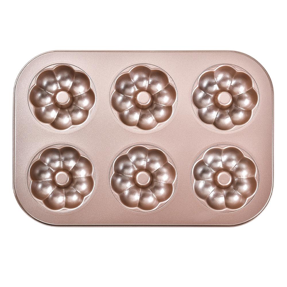 2-Piece Nonstick Baking Mold Set, 6-Cavity Brownie and Donut Pan, 29x19.8x2.1cm
