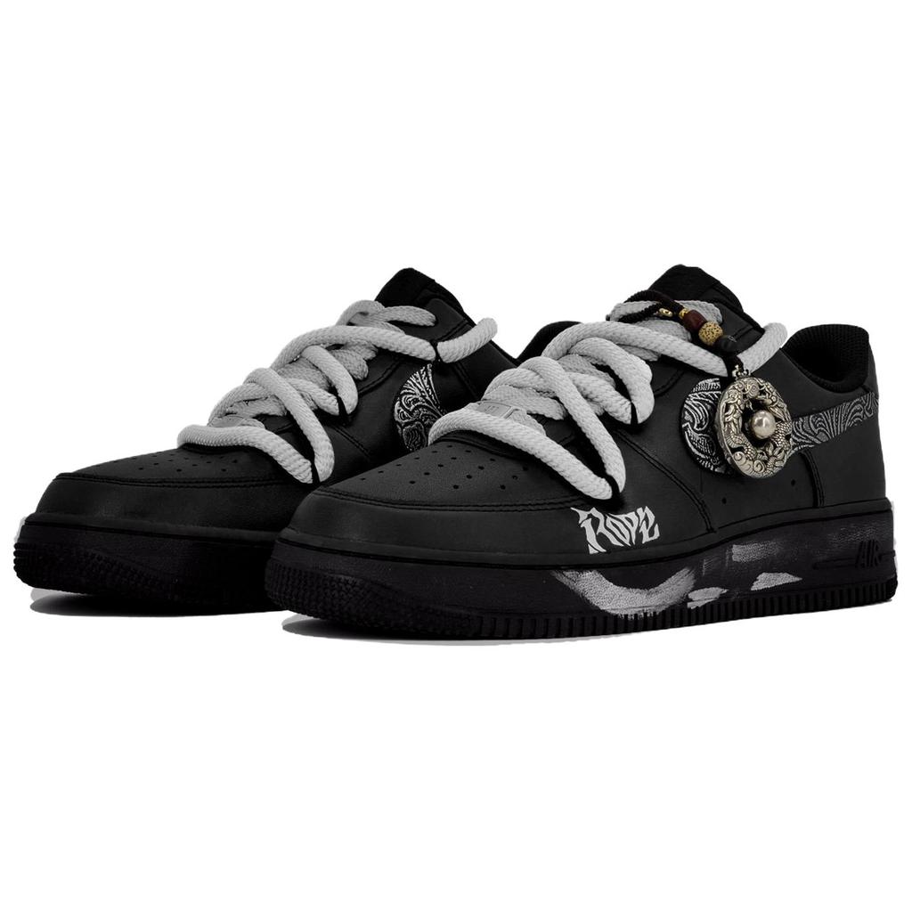 Nike Nike Air Force 1 Низкие Скользкие Кроссовки для Скейтбординга Унисекс Черно-Серые CW2288-001(Team113-S-BOX)