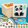 Children's Wooden Animal Puzzles, Cartoon Animal Car Learning Educational Toys
