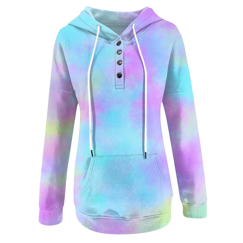 Женские толстовки с капюшоном на пуговицах и шнуровке, пуловеры, повседневные топы с длинными рукавами, рубашки