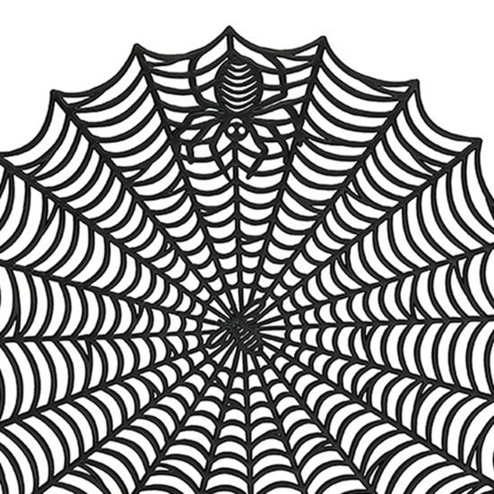 Коврик для стола на Хэллоуин Креативный пластиковый коврик для паутины Водонепроницаемый маслостойкий теплоизоляционный коврик для чаши Многоразовый коврик против ожогов Кухонные принадлежности