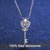 S925 White Gold 0.3ct Moissanite Crown Pendant Key Simple Clavicle Chain Sparkling Diamond Female Necklace for Women