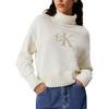 Logo Print High Neck Pullover Sweater Women Sweater White J20J224229-YBI