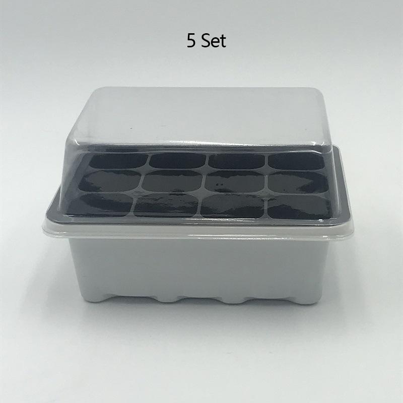 5Set (15pcs)Gardzen Seed Starter Tray Kits, Plant Germination Trays, Seed Starting Trays with Dome and Base (12-Cell Per Tray)