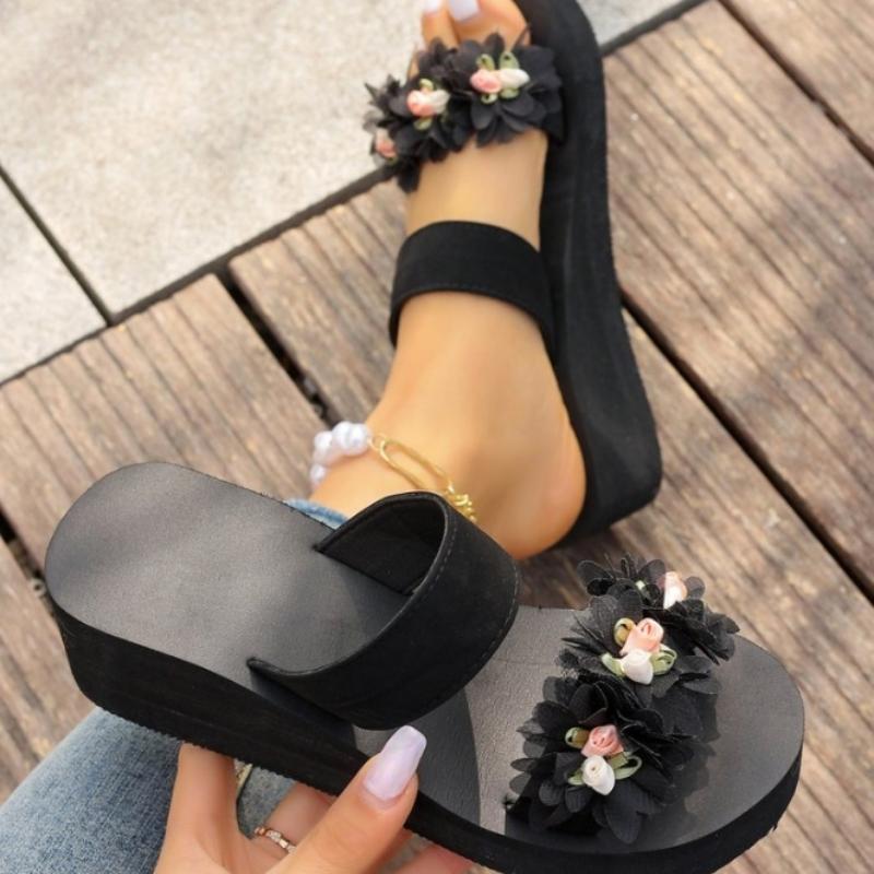 Модная женская обувь 2024 года, горячая распродажа, летние женские тапочки, уличные, однотонные, с открытым носком, на платформе, водонепроницаемые, повседневные тапочки для женщин