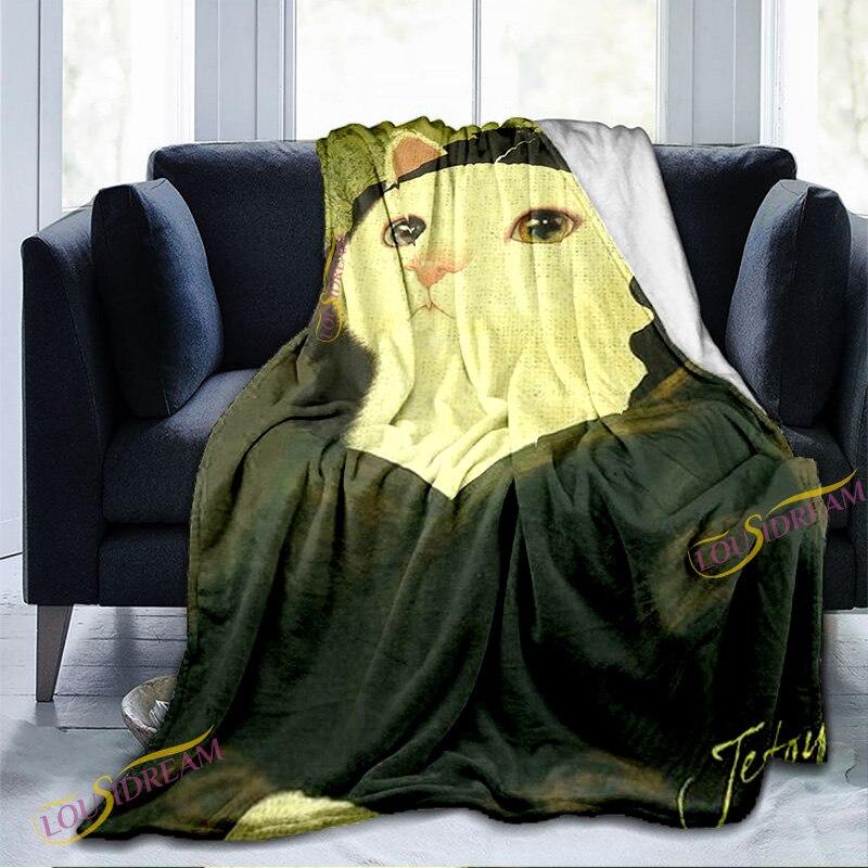 Cartoon Cute Cat Pattern Blanket Warm Blanket Super Soft Flannel Blanket Plush Bed Blanket for Adults and Children Bed or Sofa