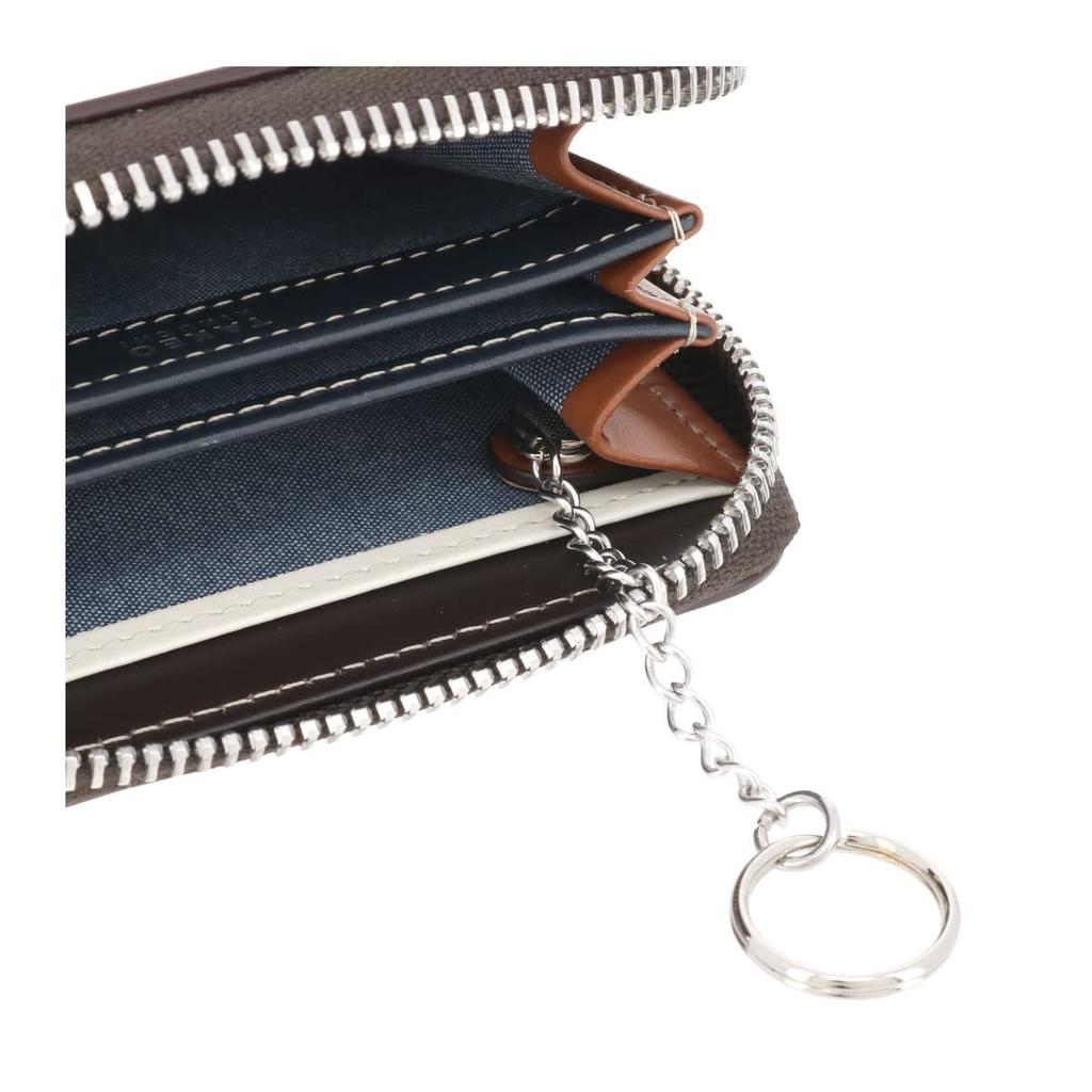 Кошелек для монет из натуральной кожи 780611 Margo II, круглый чехол для карт на молнии, чехол для монет из воловьей кожи зеленого цвета [Takeo Kikuchi] для мужчин [05]