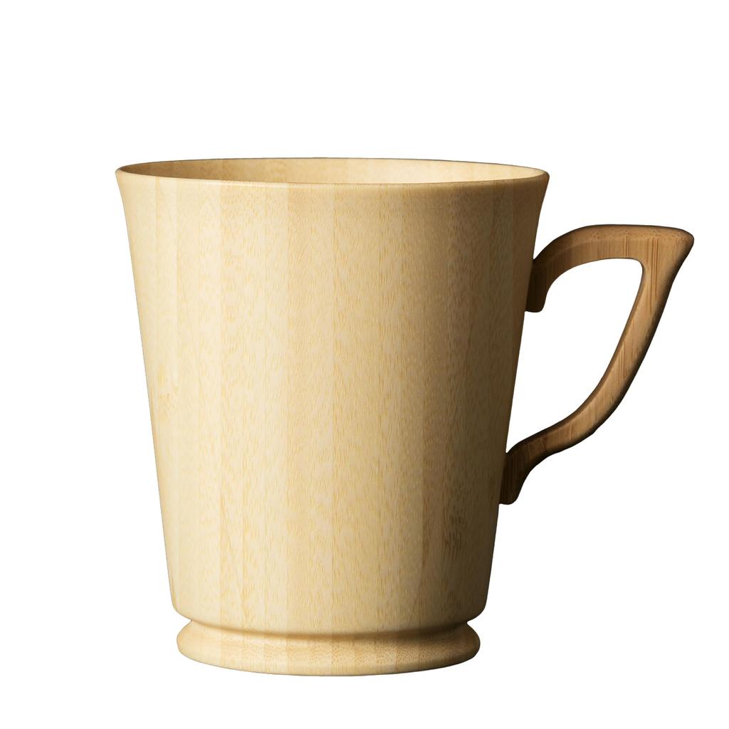 RIVERET Dishwasher Mug, Large, 310ml, Bamboo, Safe, White, RV-201LW