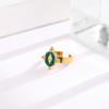 French Palace Style Emerald Open Titanium Steel Ring for Women, Versatile and Fashionable Index Finger Ring