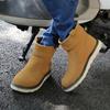 Handmade Genuine Leather Comfy Soft Lined Men Ankle Snow Boots Warm Waterproof Winter Outdoor Cold Weather Footwear