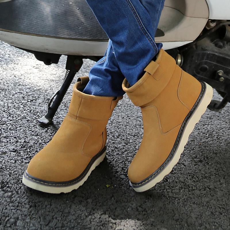 Handmade Genuine Leather Comfy Soft Lined Men Ankle Snow Boots Warm Waterproof Winter Outdoor Cold Weather Footwear