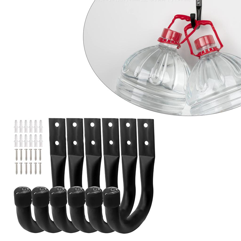 6 шт. Сверхпрочные гаражные крюки для хранения, Универсальные гаражные крюки для настенного монтажа, Большой металлический органайзер для инструментов и удлинителей