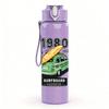 1PC 1980 Retro Camper Van Vintage Print 750ml Color Plastic Sports Water Bottle Leakproof Flip Straw Lid Suitable for Sports Office Home Use