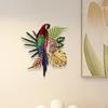 2D Iron Parrot Wall Decor Ornament Bird Sculpture Hanging Artwork for Office Bar Indoor Outdoor