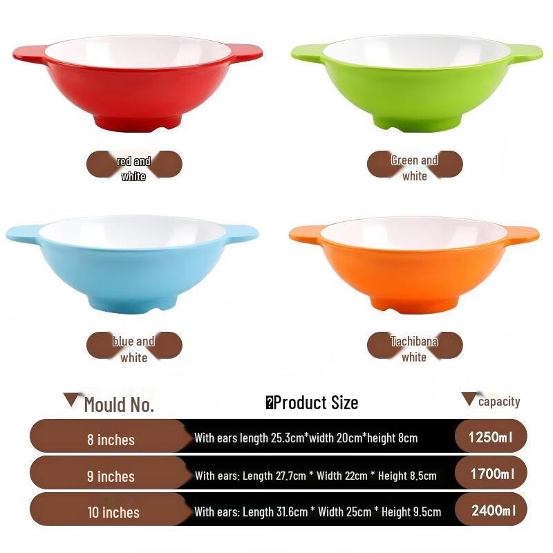 A5 Melamine Double-Handle Restaurant Bowl