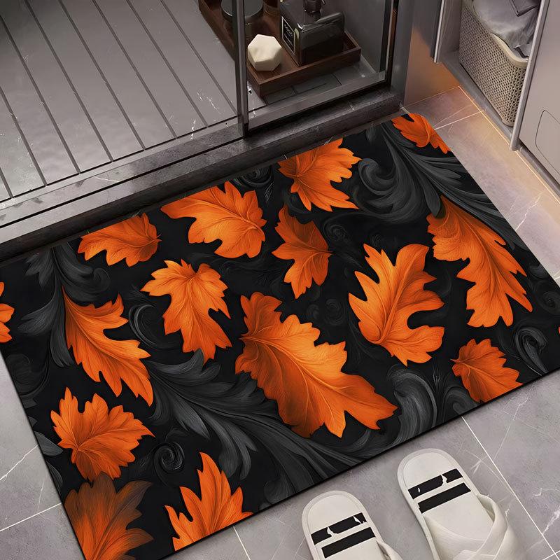 Напольный коврик в стиле кленового листа Diatom Mud, коврик для входной двери, впитывающий коврик для ног в ванной комнате, напольный коврик для ванной комнаты