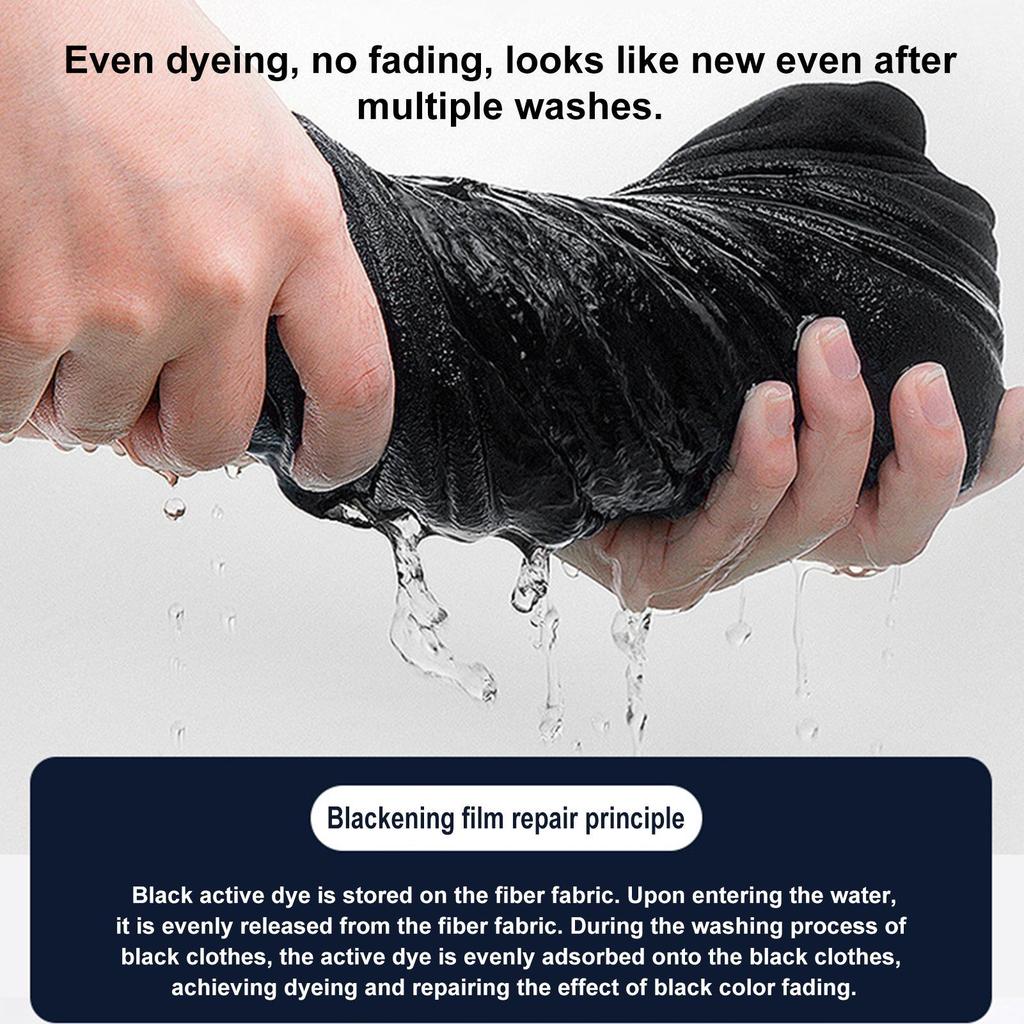 1Pcs Black Fabric Dye Sheets, Color Restorer for Faded Black Clothes, Darkening Laundry Booster for Washing Machine