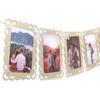 Golden Photo Banner for 4x6 Inch Pictures – 8 Pcs Hanging Photo Frame Banner for Bridal Shower, Engagement, Birthday, Wedding Decorations, Gold