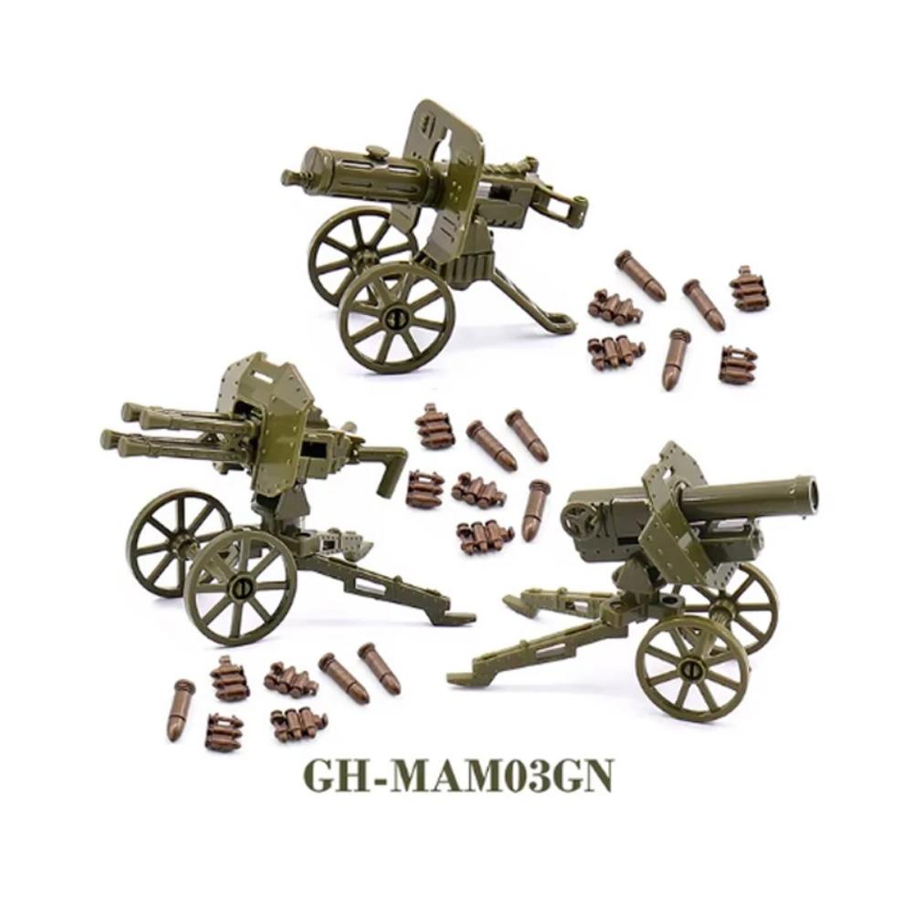 Конструктор Второй мировой войны Военное оружие Полицейский Солдат Фигурка Аксессуары Модель Кирпич Пистолет Пушка Пусковая установка Бункер Аванпост Игрушка X017