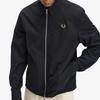 FRED PERRY [Sharp] Seersucker Zip Through Overshirt - Black Afpm2612428-102