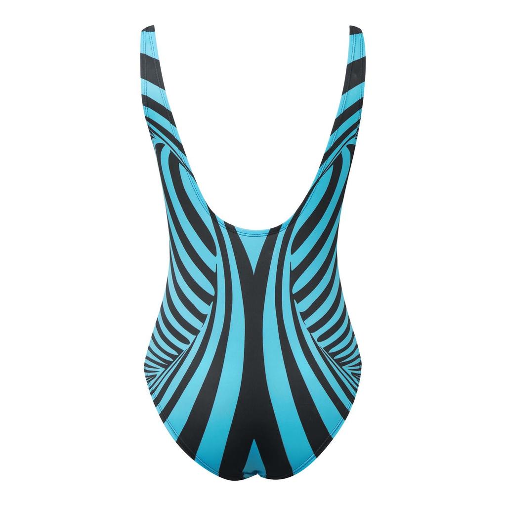 Swimwear For Women Tummy Control Women Large Size Swimwear Figure Shaping U Neck Striped Print Sports Swimsuits Woman 2025