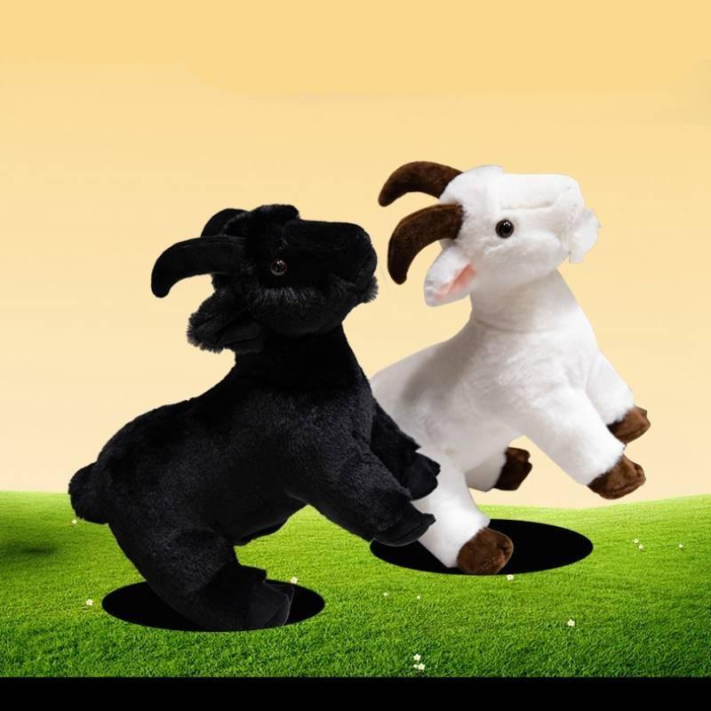 Cute New Little Goat Plush Doll Stuffed Toy Cross-border Hot Sale Black And White Sheep Zodiac Sheep Wholesale
