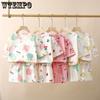 Girls' Sleepwear Summer Set Thin Clothing Children's Short Sleeved Five Quarter Pants Home Clothes Two-piece Set