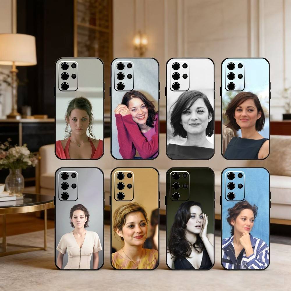Actor M-Marion C-Cotillard Phone Case For Samsung S25,24,23,22,30,21,10,9,Ultra,Plus,FE 5G Black Soft Case