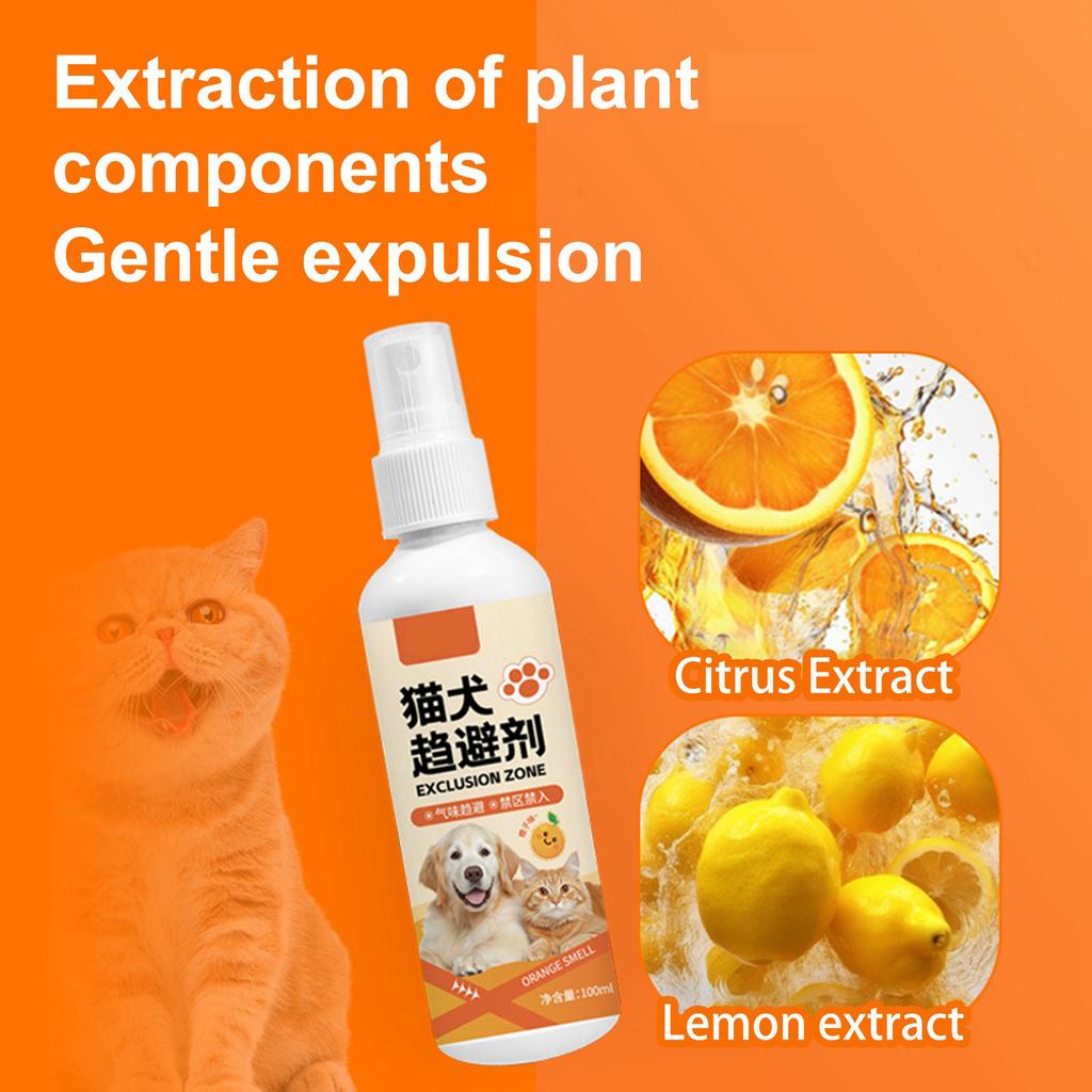Does Not Contain, Protects Furniture, Cat Spray Orange To Prevent Cats From Scratching And Peeing On The Bed, Indoor And Outdoor Car 100ml
