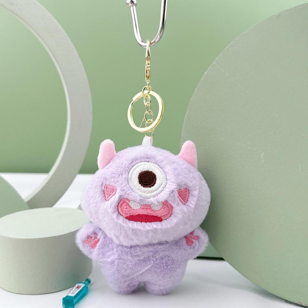 Cute Cartoon One-Eyed Monster Plush Keychain and Backpack Decoration