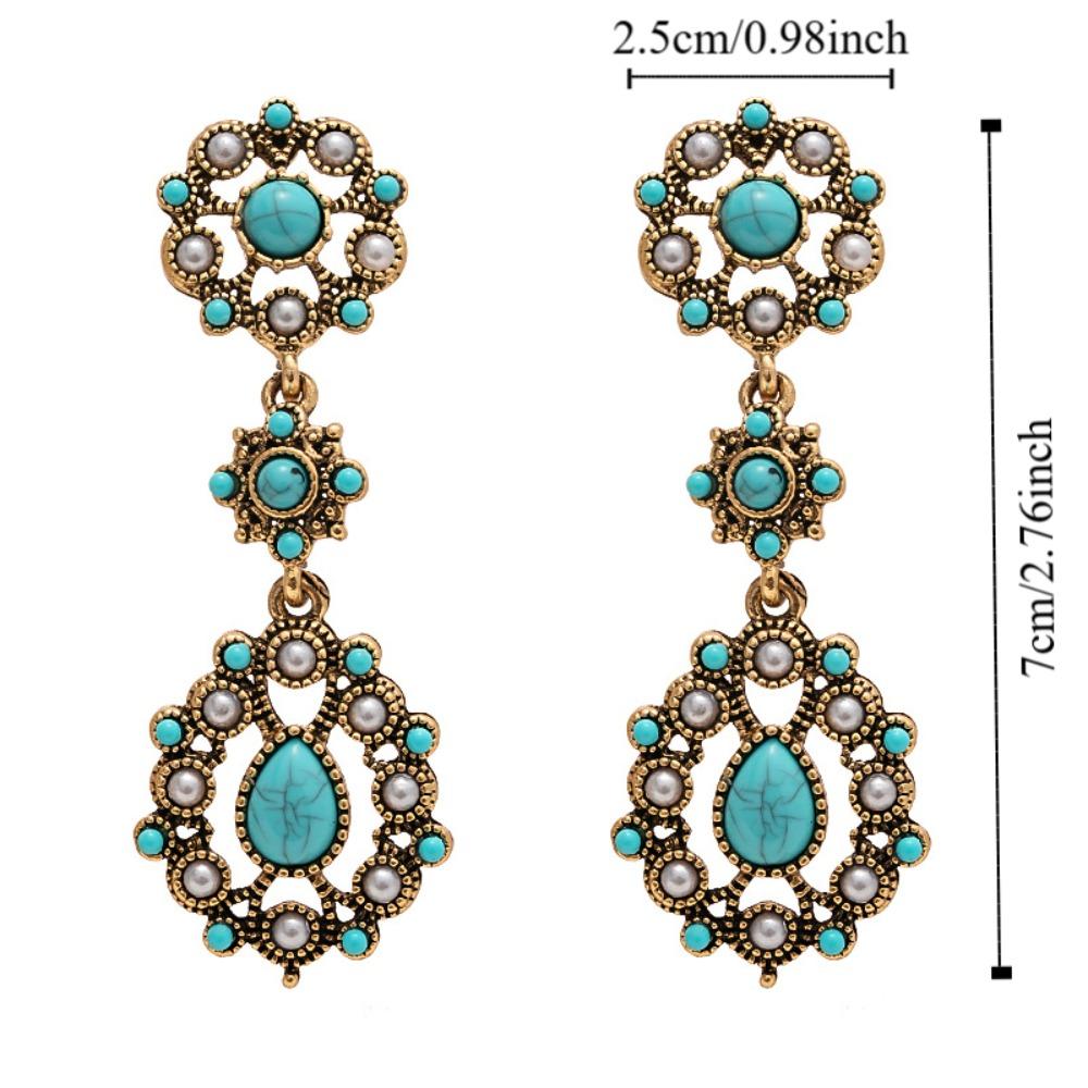 Turquoise Bohemian Turquoise Earrings Bohemia Style Earrings Pendant  Beach