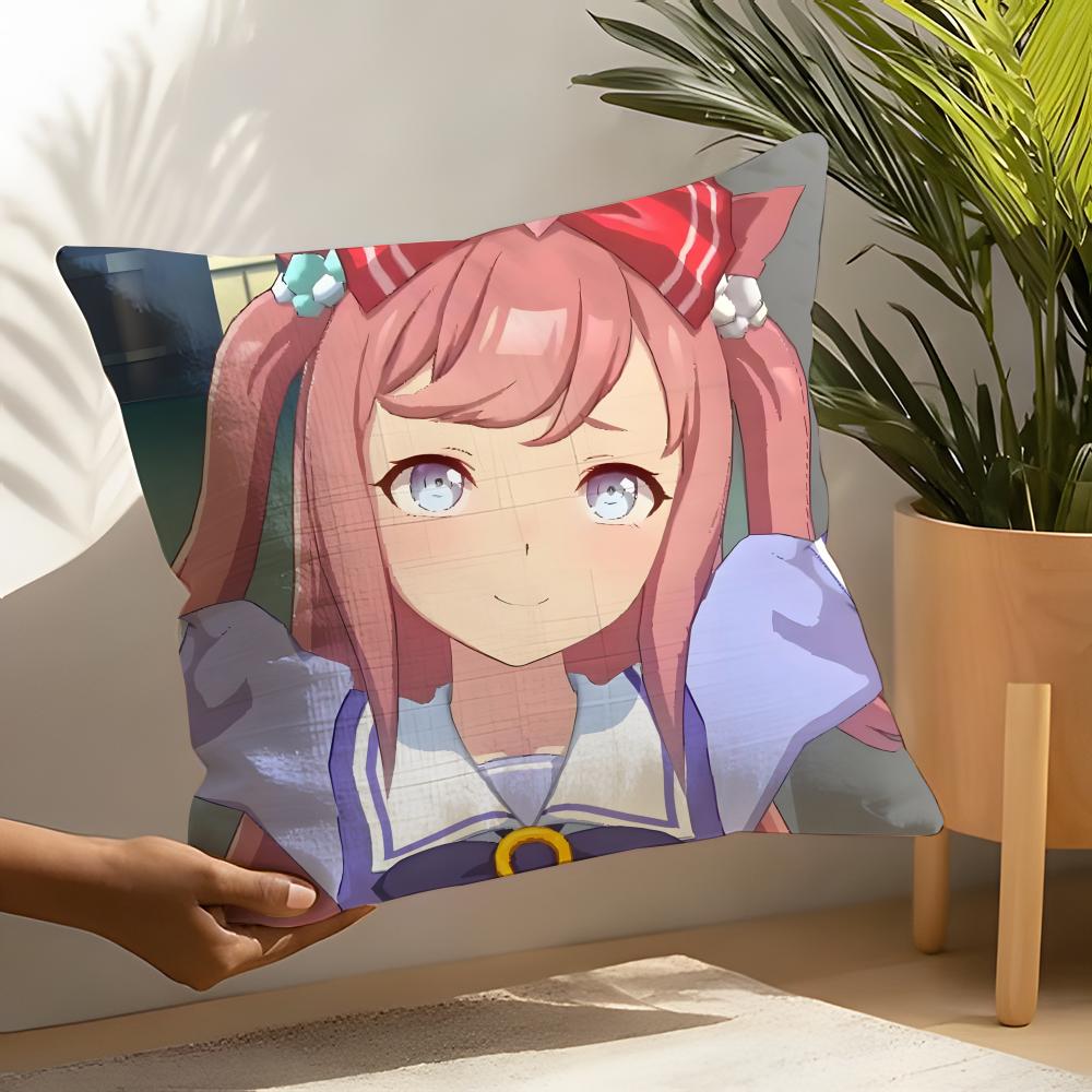 Подушка с изображением Агнес Диджитал из Uma Musume Наволочка Декор для гостиной Льняные наволочки Чехол для подушки