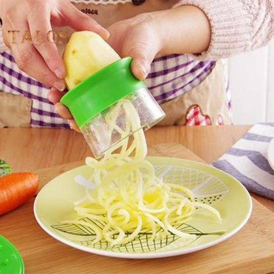 Роторная терка из нержавеющей стали, спиральная терка для овощей с 3 лезвиями, ручной кухонный инструмент для картофеля, огурцов, моркови