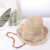 Elegant Lace Brim Sunshade Cap Breathable Colorful Straw Hat Summer Sun Protection Cap  Beach