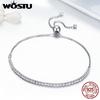 Top Sale Real 925 Sterling Silver Sparkling Strand Chain Bracelet For Women