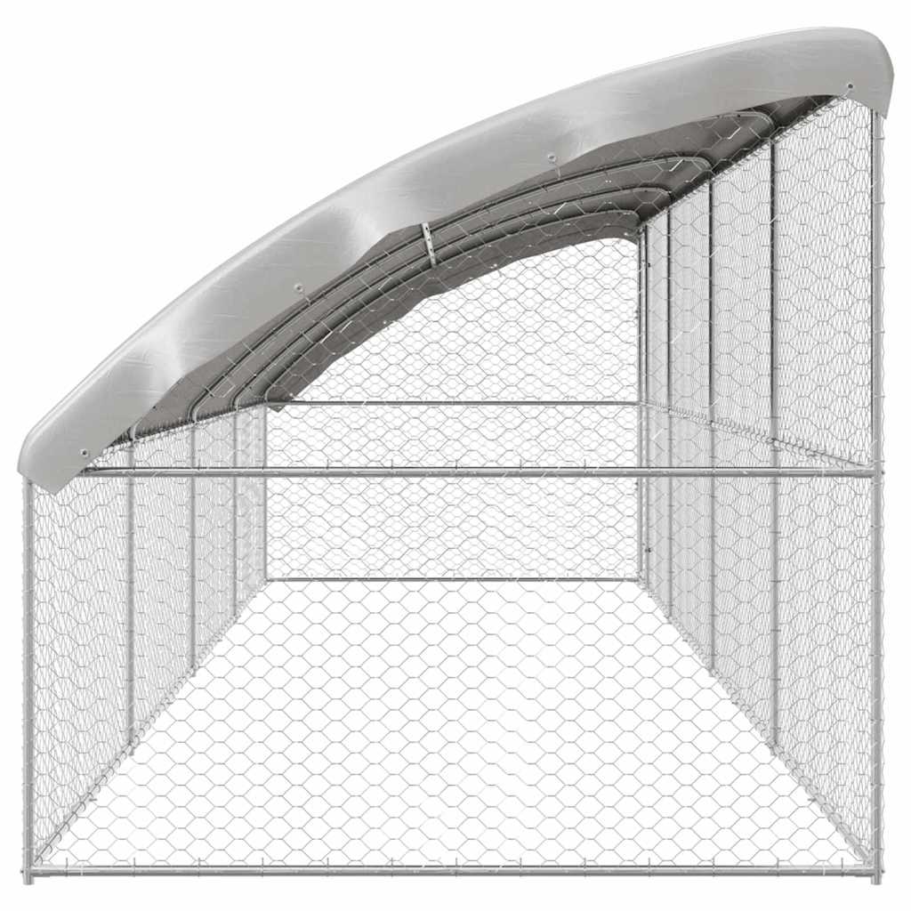 Dog Kennel 4 pcs Silver 8 x 2 x 2 m Galvanized Steel