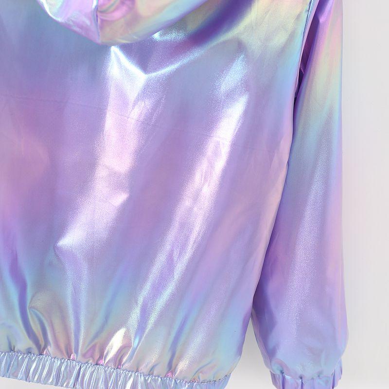 Детская куртка для девочек 1-11 лет, с флисовой подкладкой, градиентная, с капюшоном, на молнии