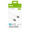 Câble D'antenne TV - Ekon - 3 Mètres - 75 dB - Protection Anti-torsion - Compatible Décodeur Numérique